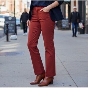 WHBM Ines Slim Size 16 Bootcut Terracotta High Rise Trousers Womens Dress Pants